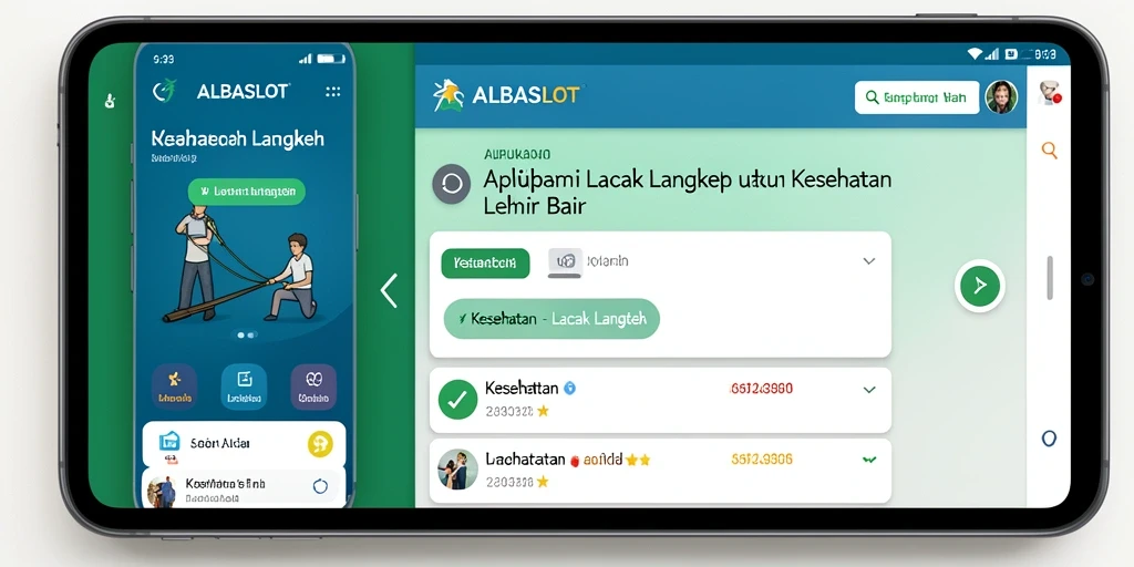 Screenshot ALBASLOT menampilkan antarmuka pengguna Lacak Langkah yang intuitif.