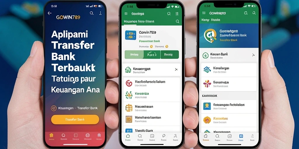 Antarmuka aplikasi GOWIN789 untuk transfer bank yang intuitif dan aman.