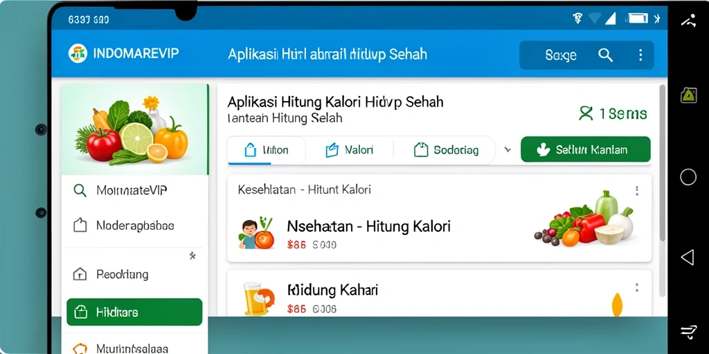 Antarmuka aplikasi INDOMAREVIP untuk menghitung kalori dengan mudah.