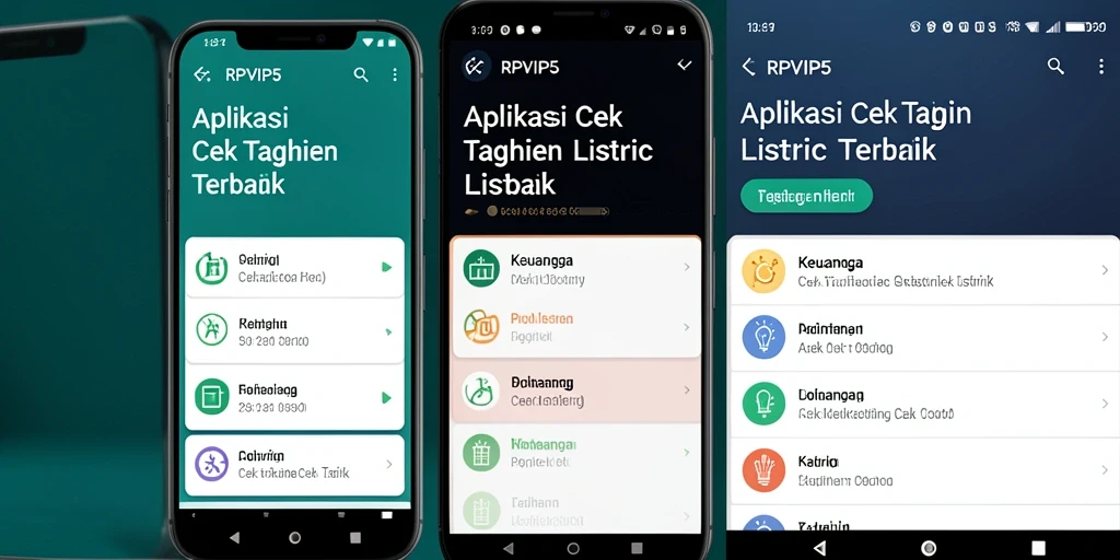 Antarmuka utama RPVIP5 untuk cek tagihan listrik.