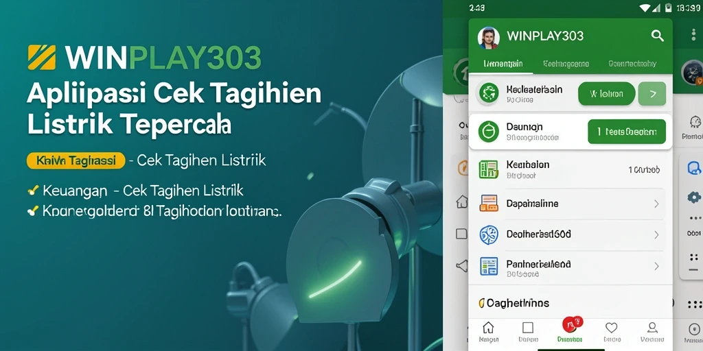 Tampilan antarmuka aplikasi WINPLAY303 yang menampilkan detail tagihan listrik.